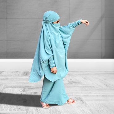 Shop online for Girls Baby Blue Jilbab - Comfortable girls abaya