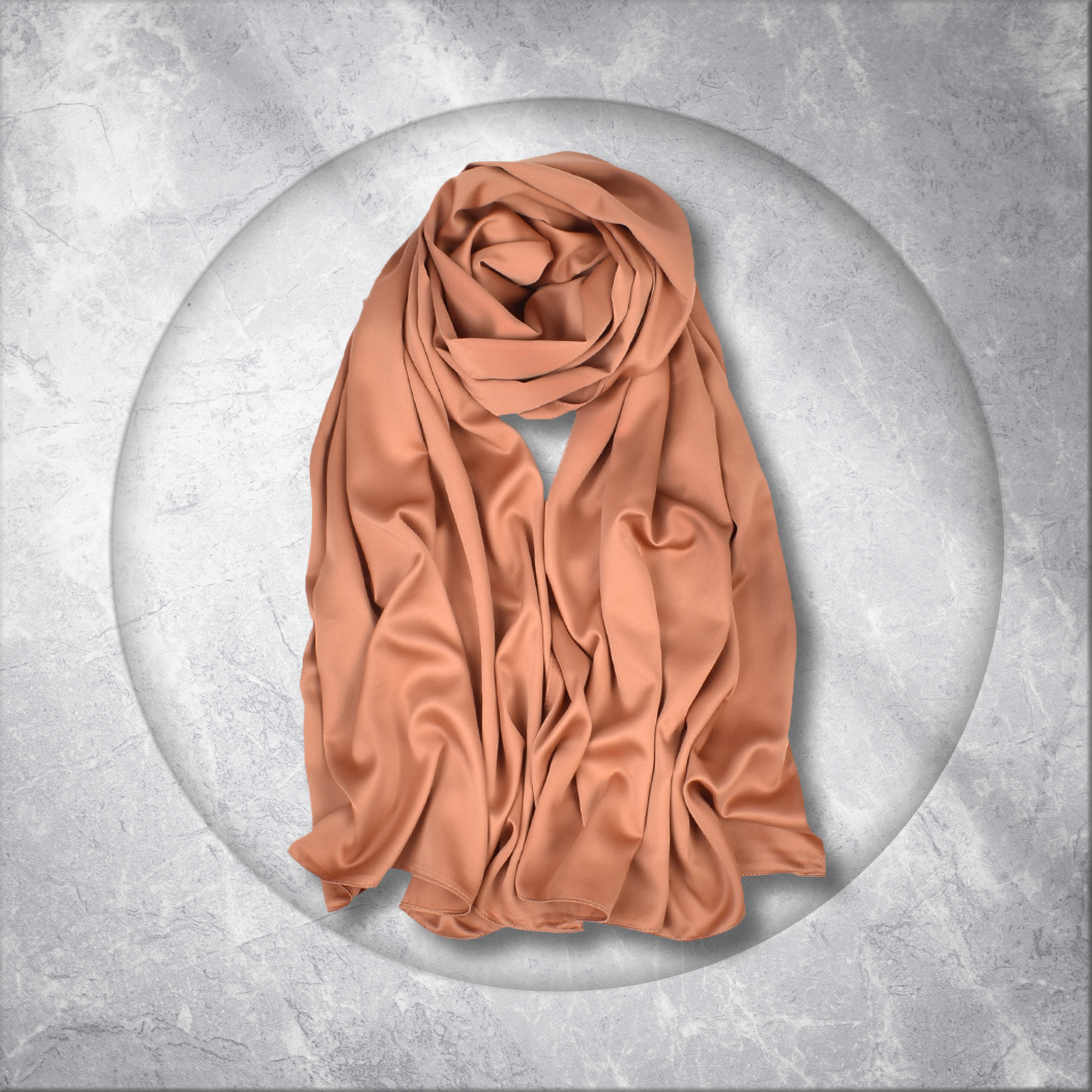 Coffee Satin Hijab for Women