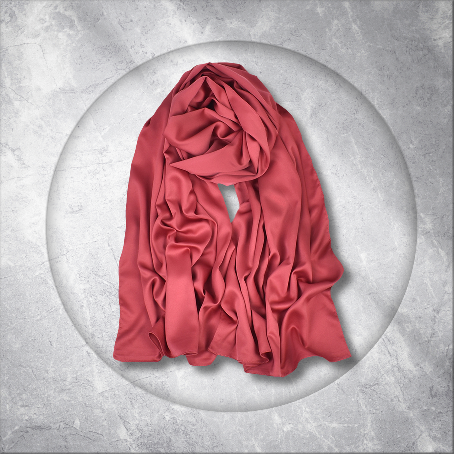 Rust Red Satin Hijab for Women