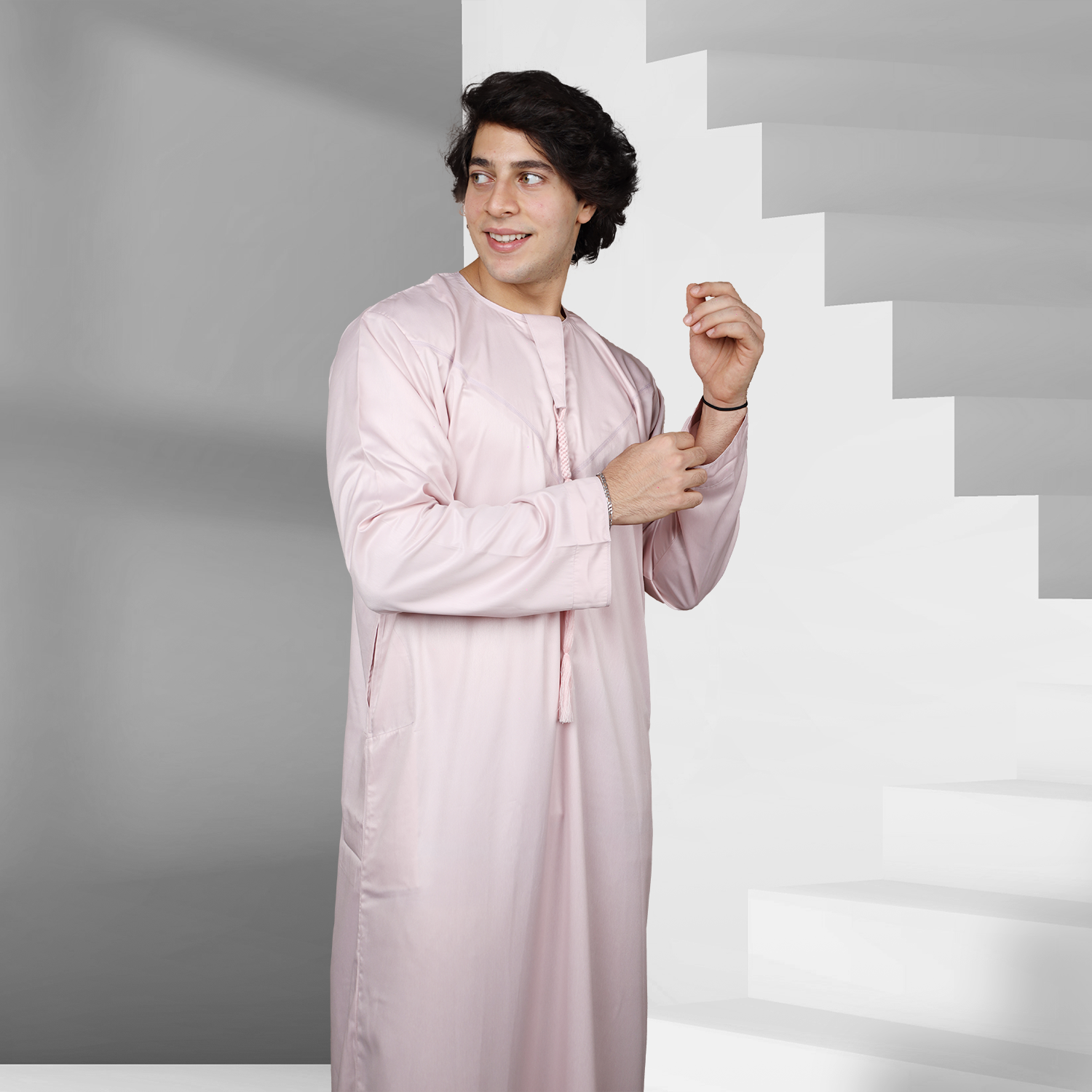 Shop Blush Pink Emirati Thobe for Men