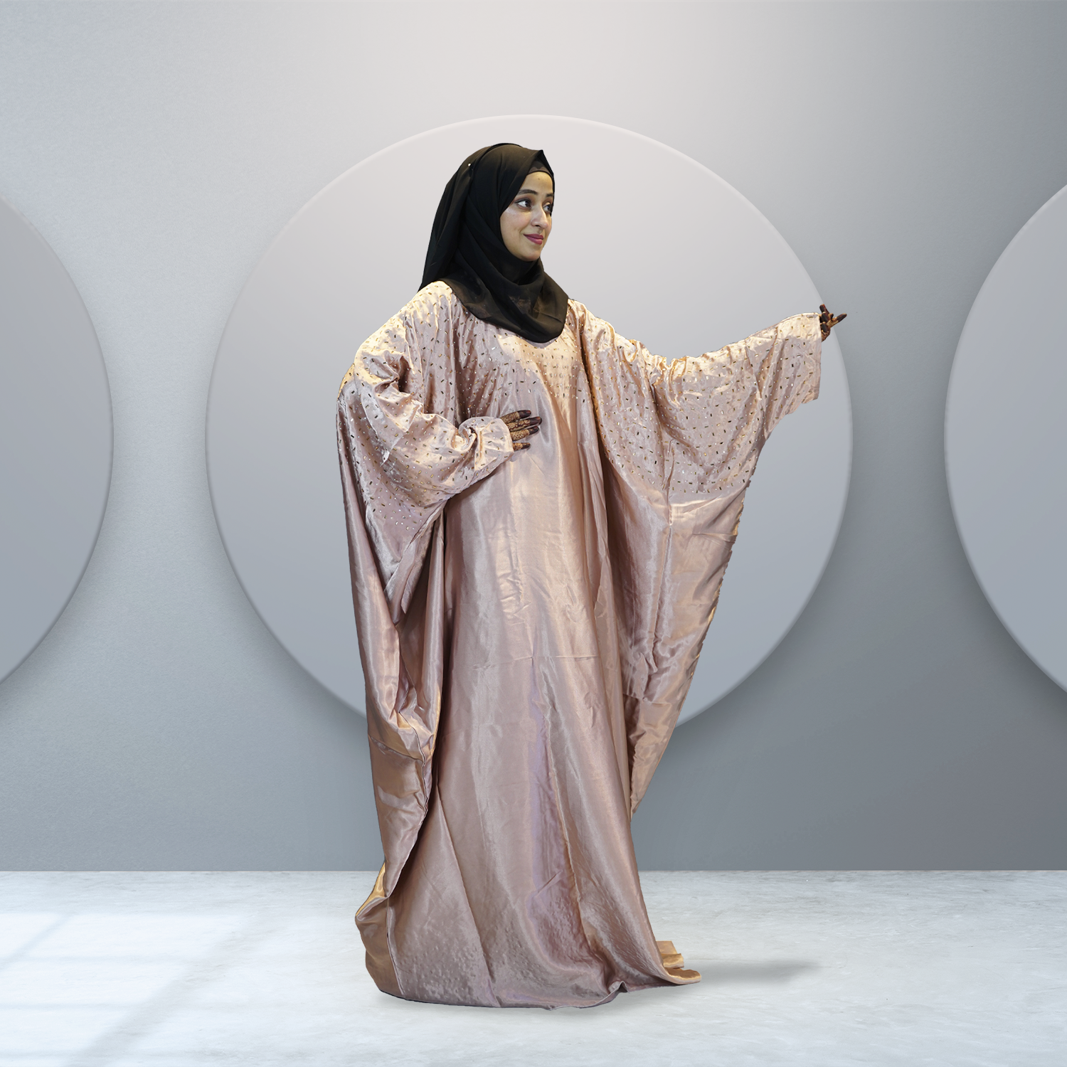 Rose Gold Embellished Abaya