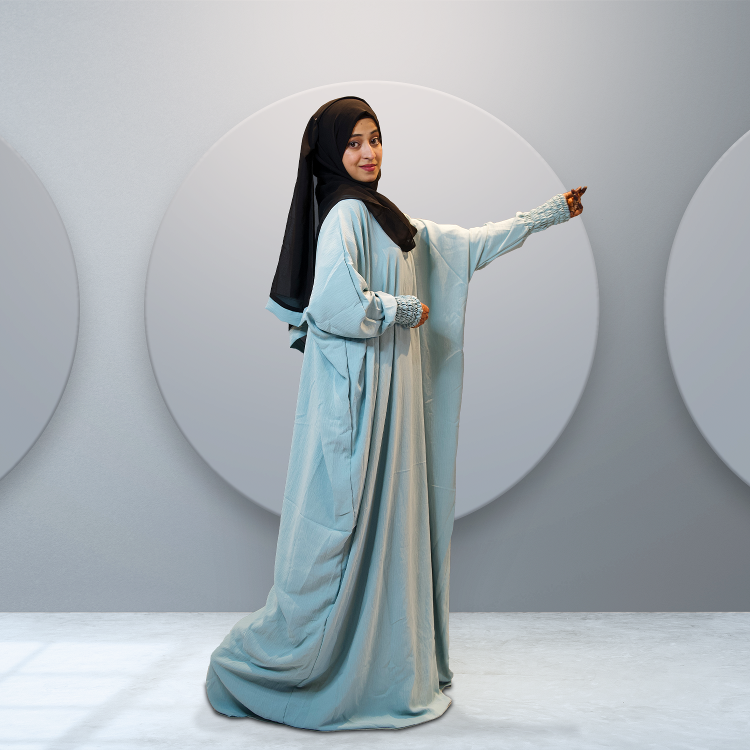 Shop Elegant Serenity Abaya in Baby Blue for Women