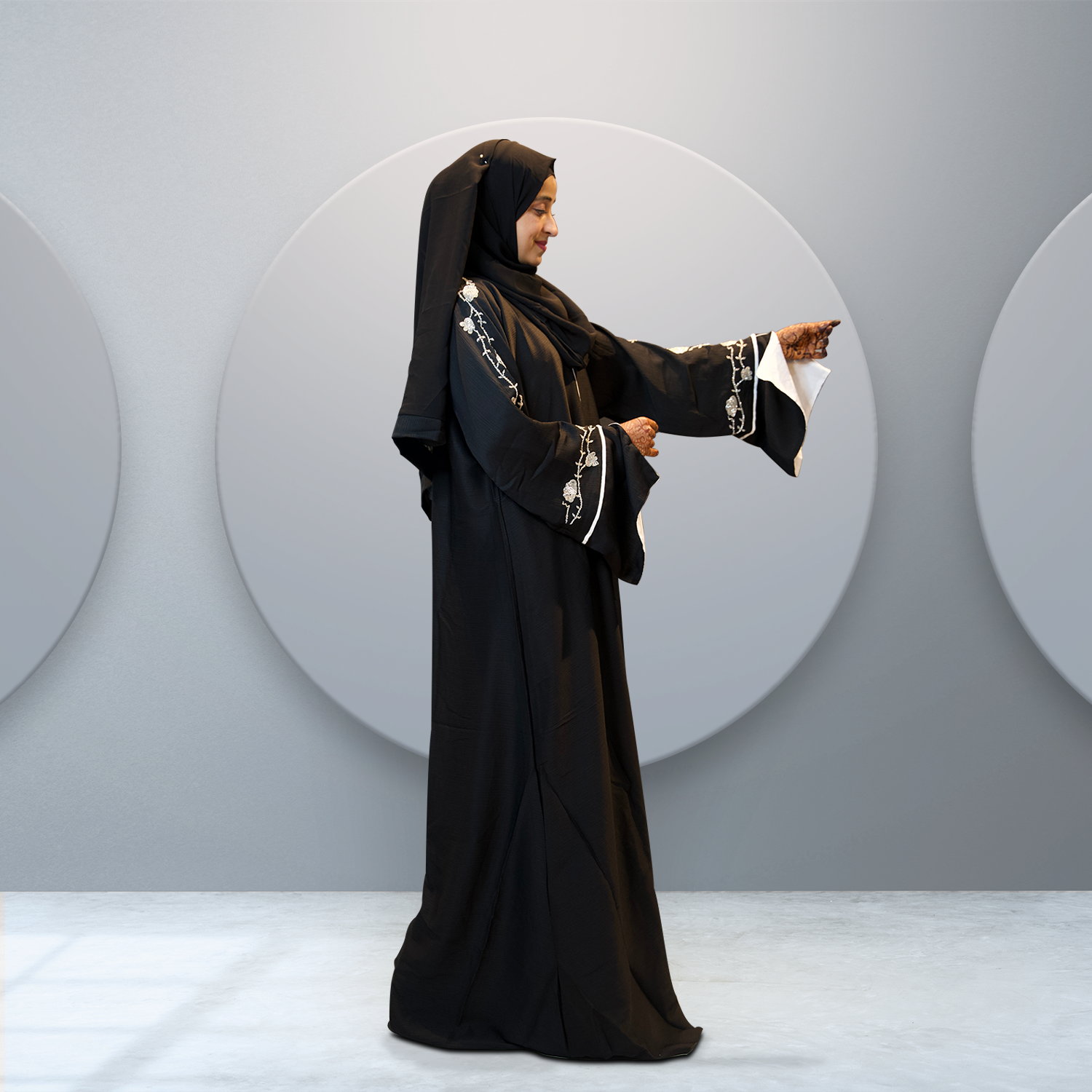 Shop Elegant Black Abaya with Flared Sleeves Online