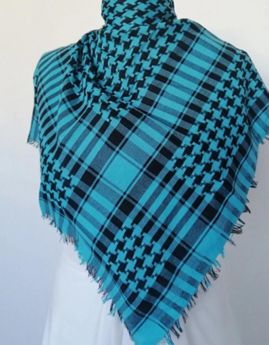 Light Blue Keffiyeh Scarf for Men