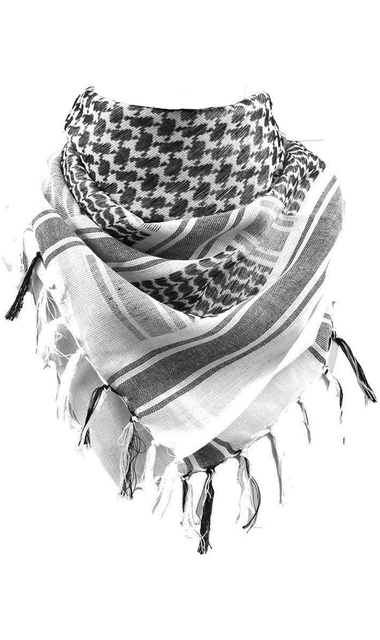 White Keffiyeh Scarf for Men