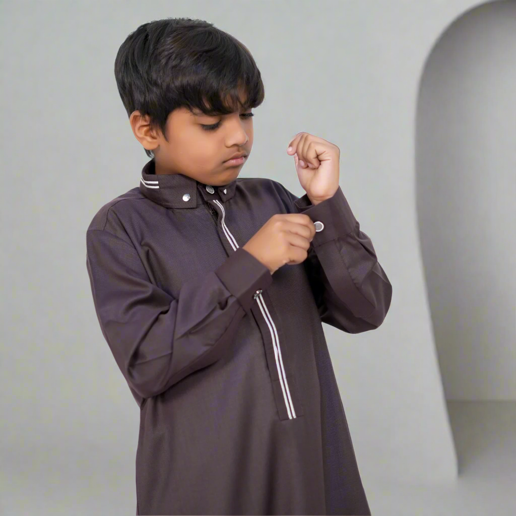 Buy Maroon Majesty Kids Thobe Online at Alhaya Fashion