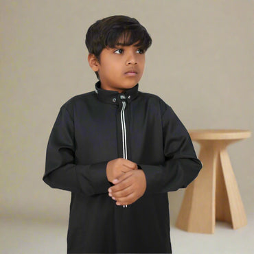 Midnight Majesty Black Thobe for Boys