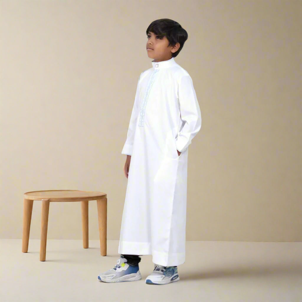 White Arctic Prestige Kids Thobe