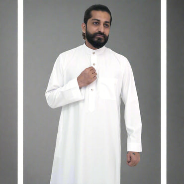 Buy Classic Collar White Thobe Online