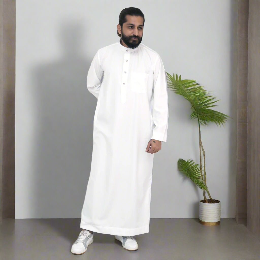 Classic Collar White Thobe