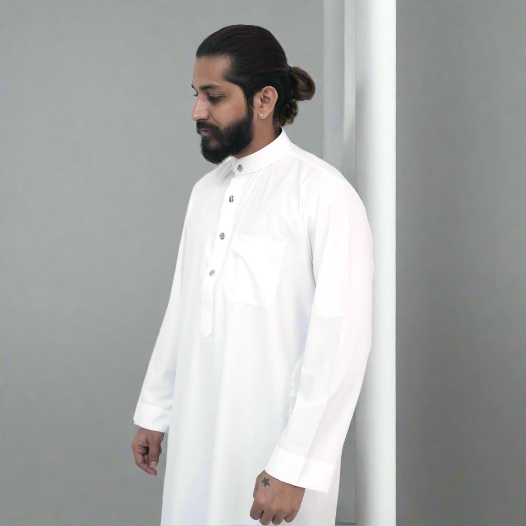 Shop Classic Collar White Thobe Online