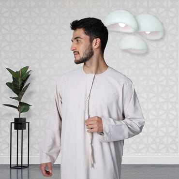 Beige Emirati Cotton Thobe for Men