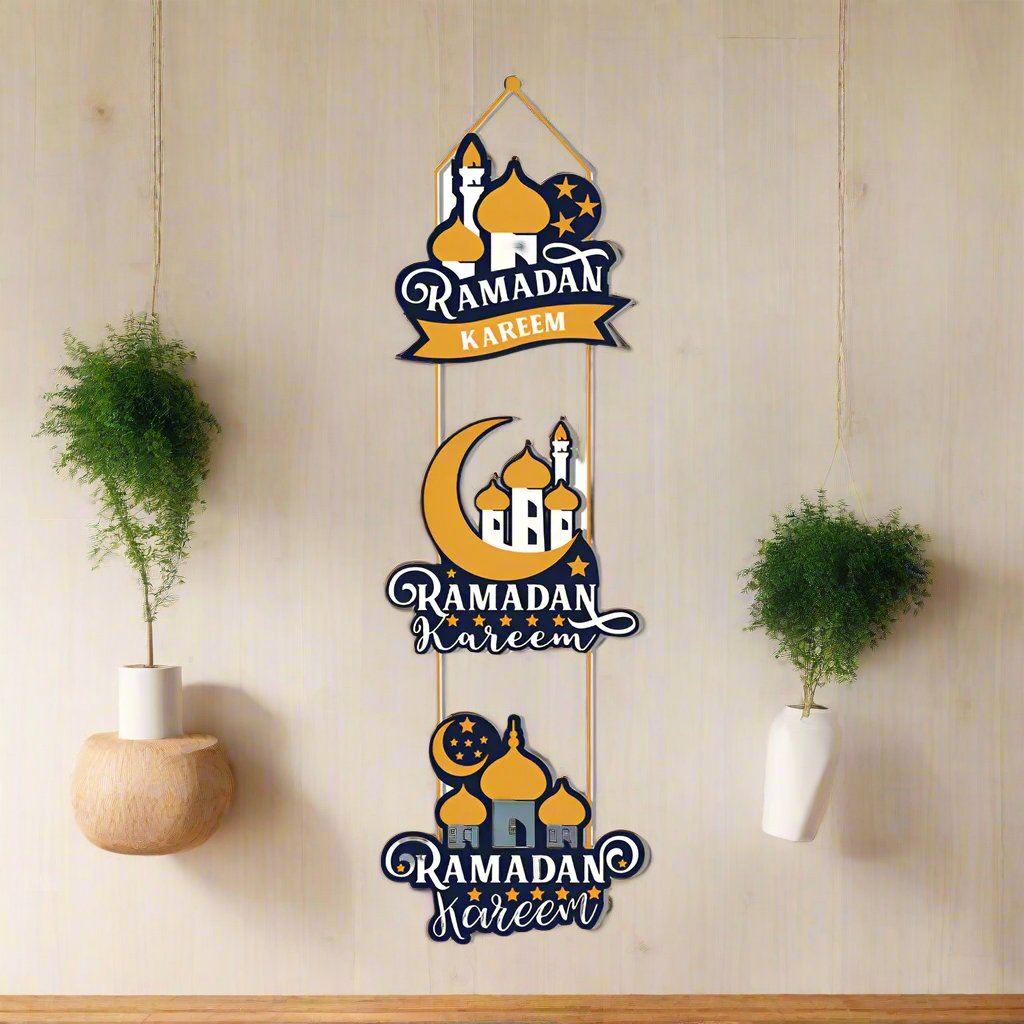 Buy Ramadan Kareem 3-Piece Hanging Decorations - Shop online for beautiful Ramadan decor.