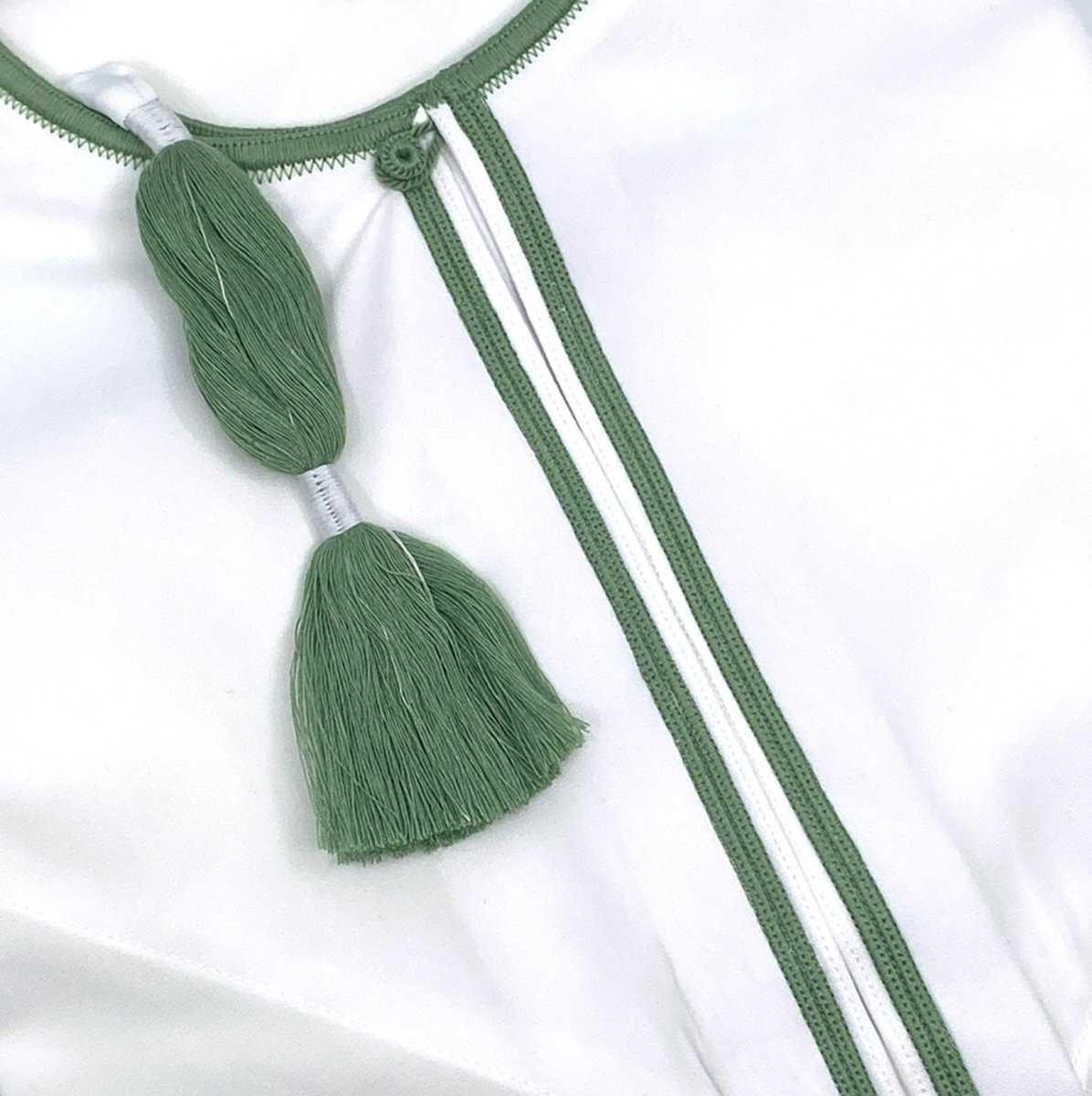 Buy Off White Green Omani Dishdasha Online