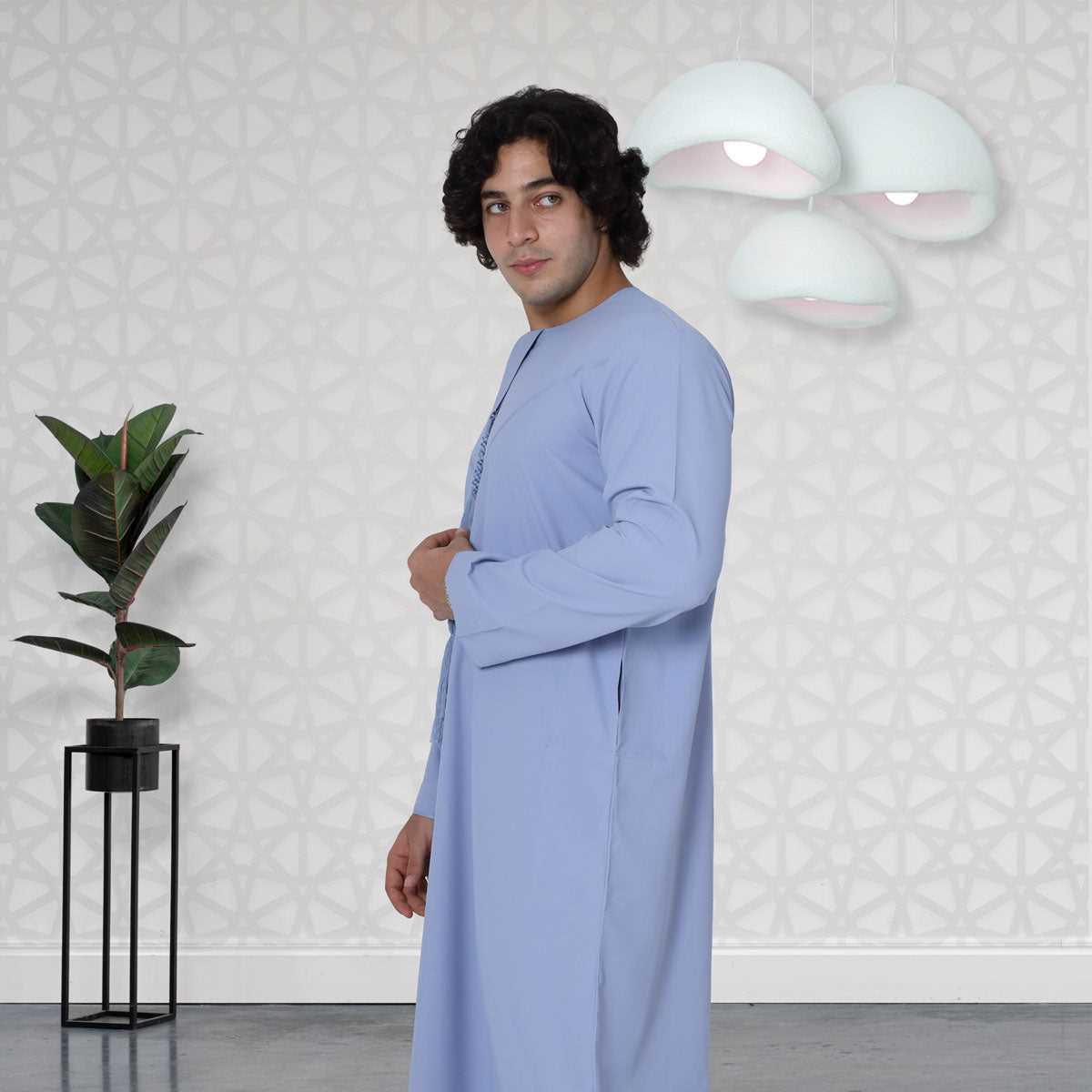 Men's Pestle Sky Blue Emirati Cotton Thobe 