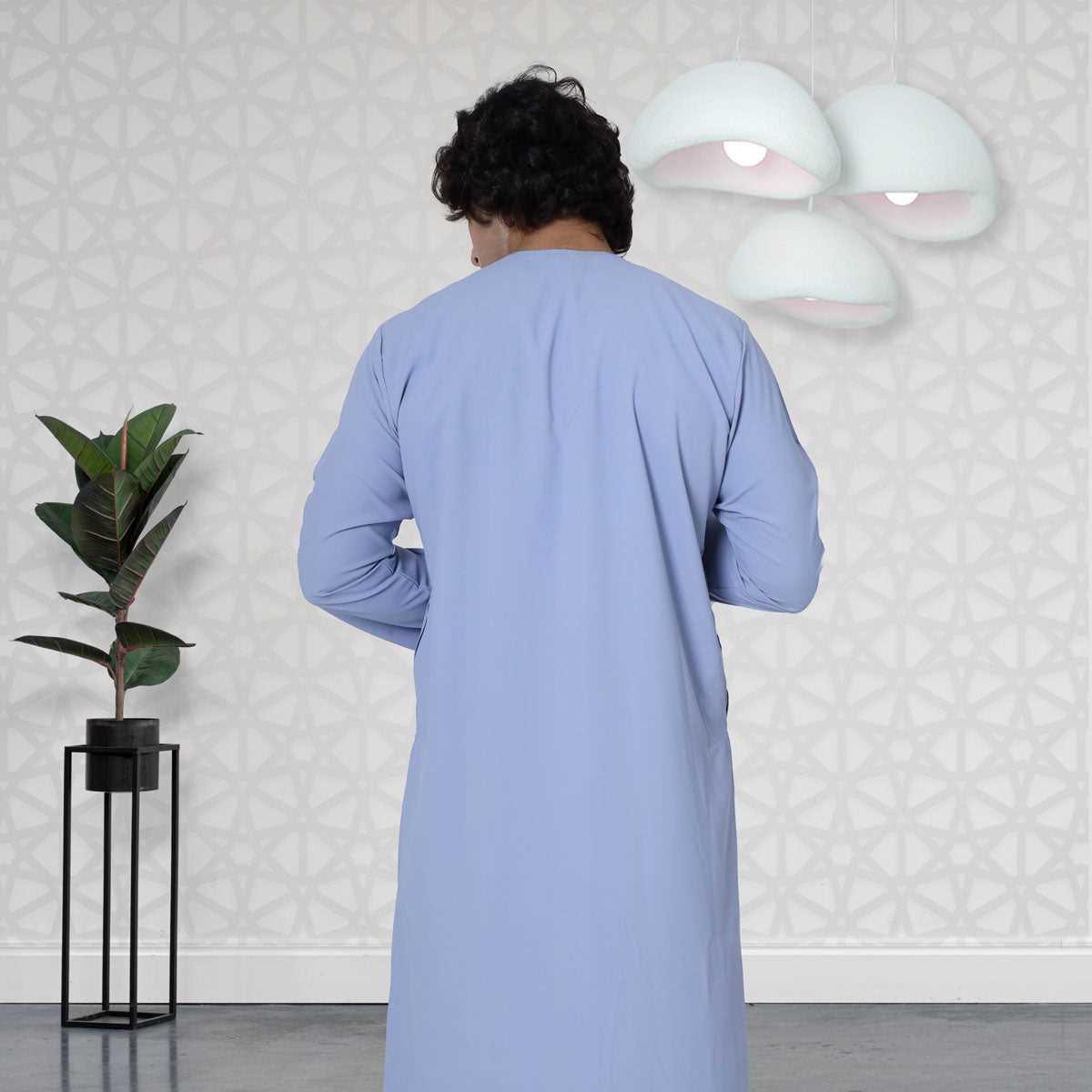 Buy Pestle Sky Blue Emirati Cotton Thobe  Online