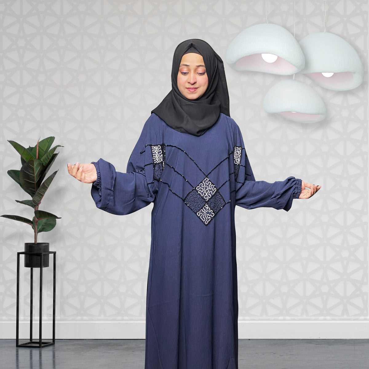 Starry Night Gown Abaya  Blue