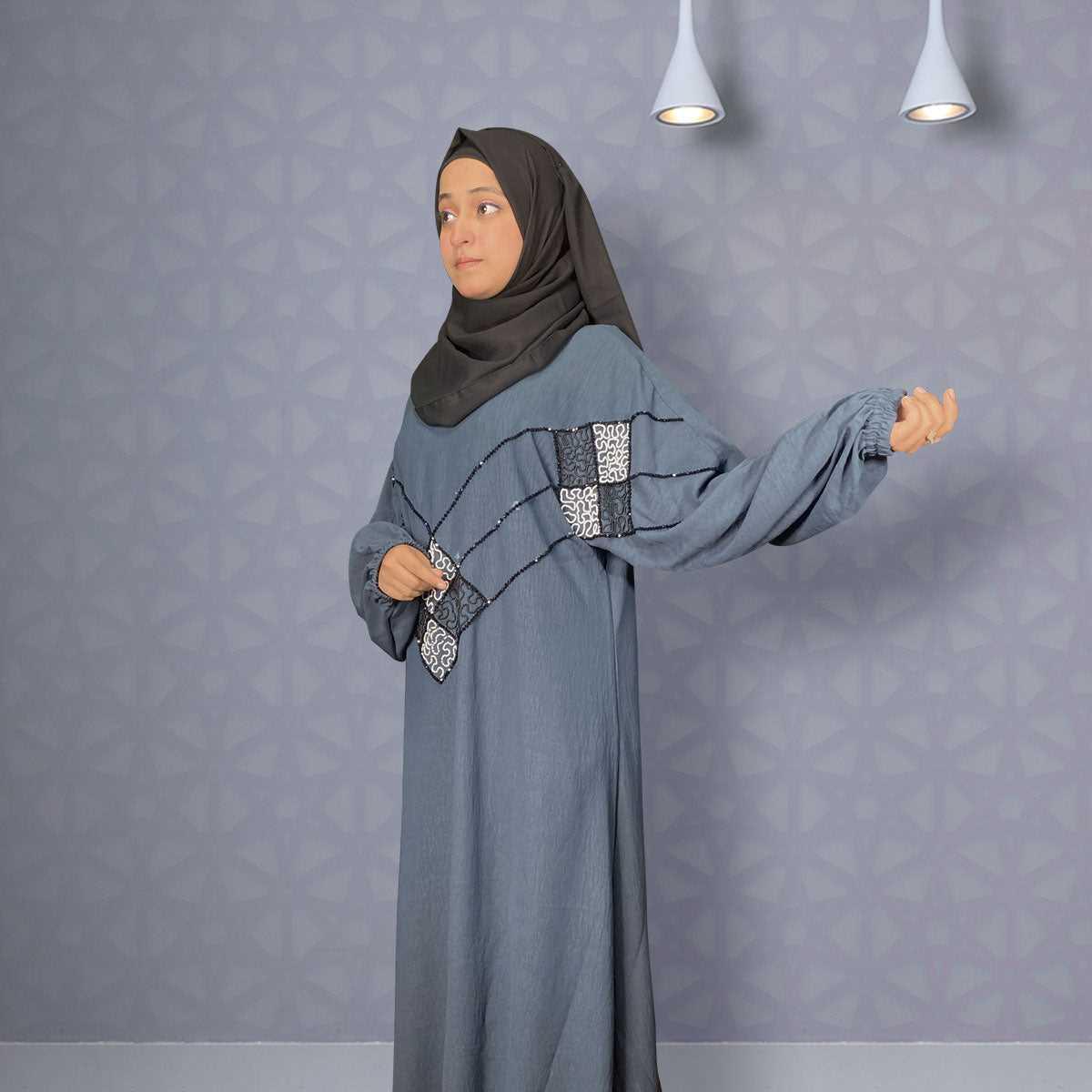 Starry Night Gown Abaya Royal Blue