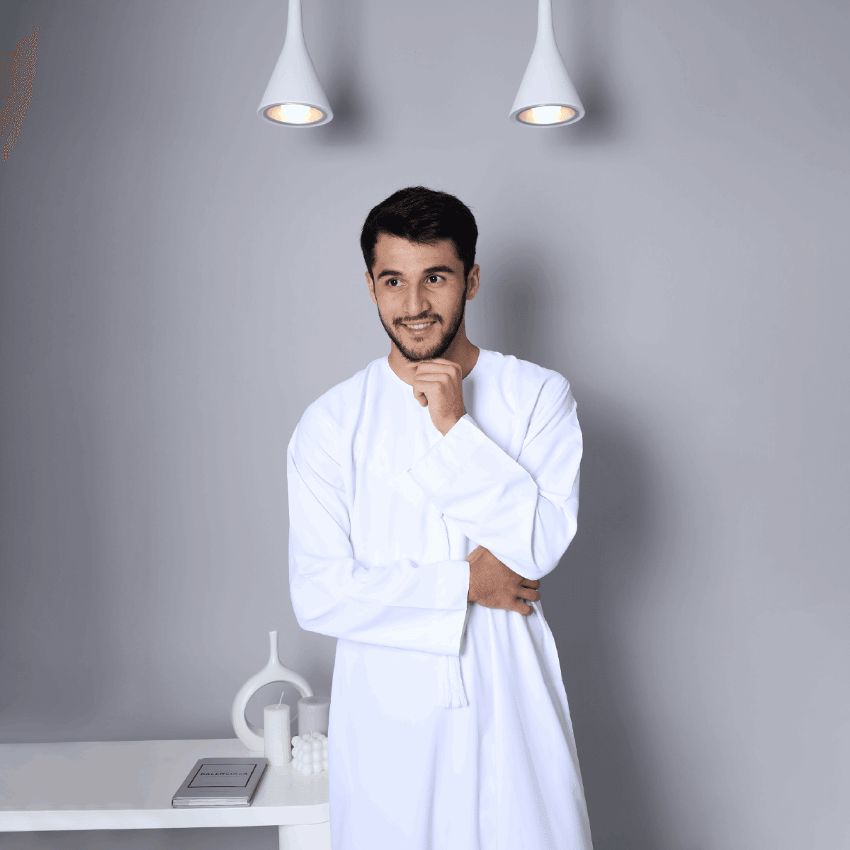 White Emirati Cotton Thobe for Men