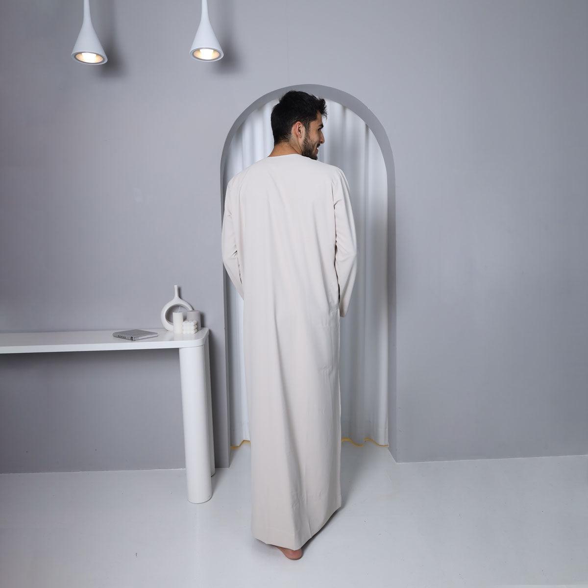 Men's Beige Emirati Cotton Thobe 