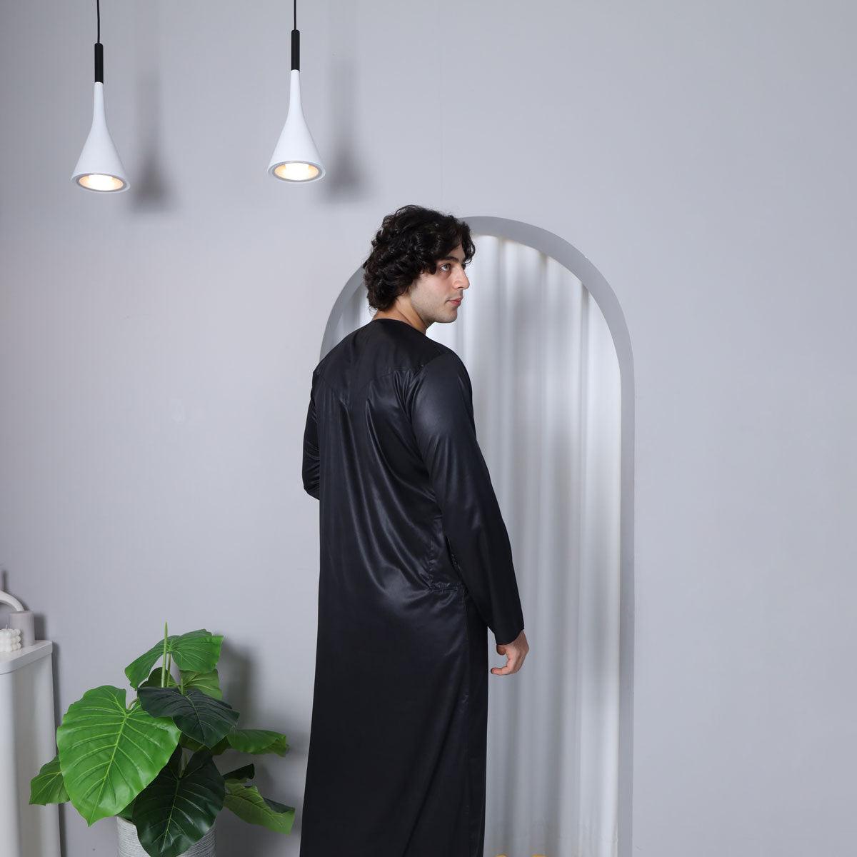 Black Emirati Thobe for Men