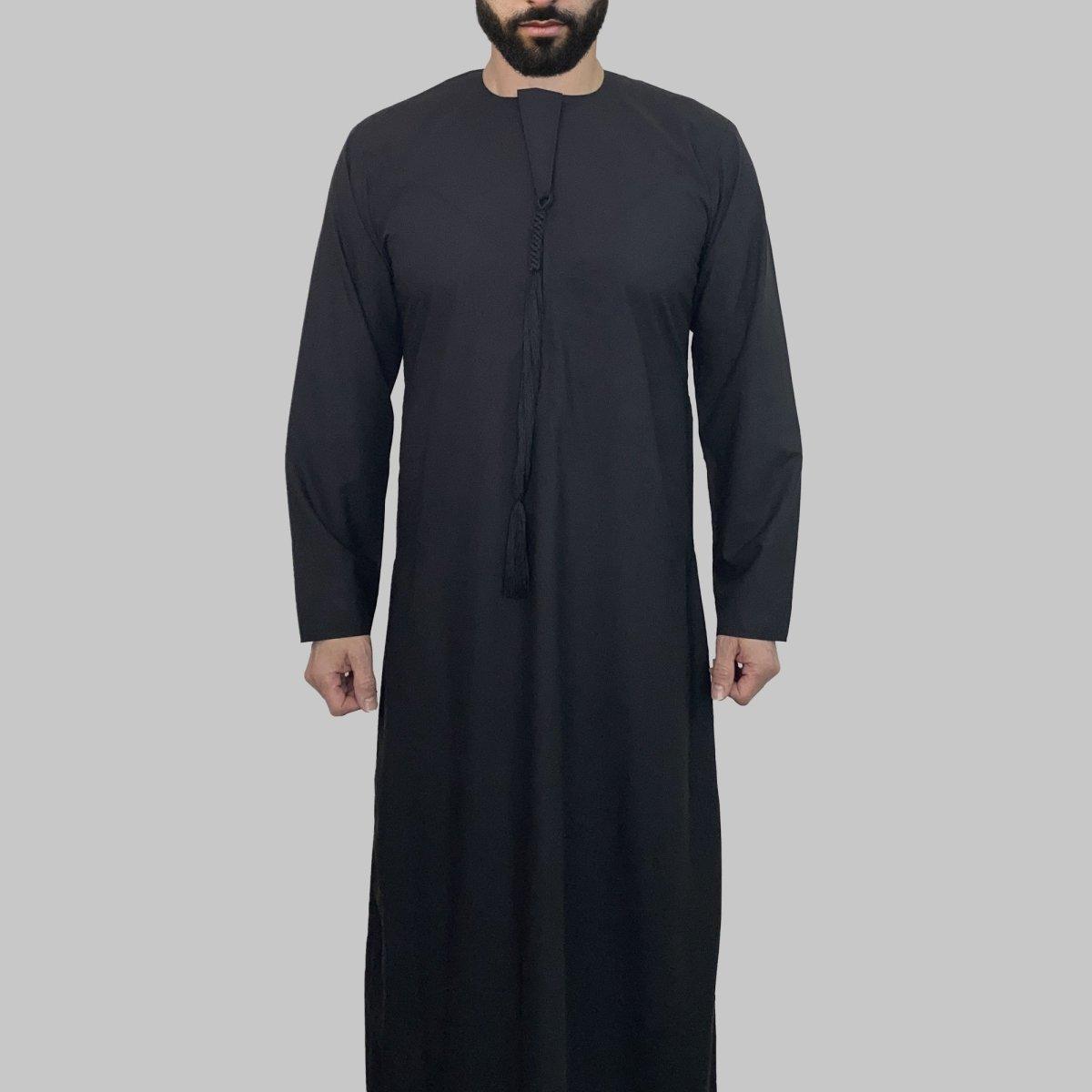 Black Emirati Cotton Thobe