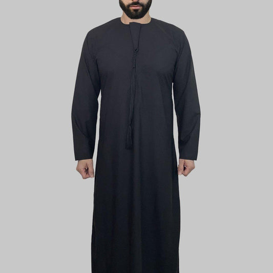 Black Emirati Cotton Thobe