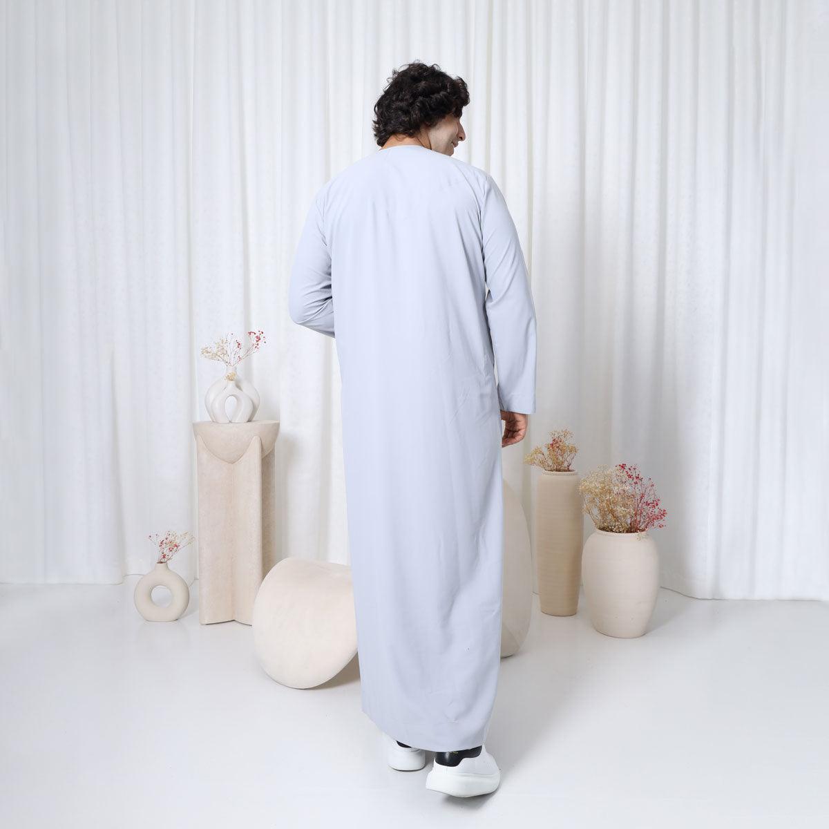 Buy Calm Blue Emirati Cotton Thobe Online