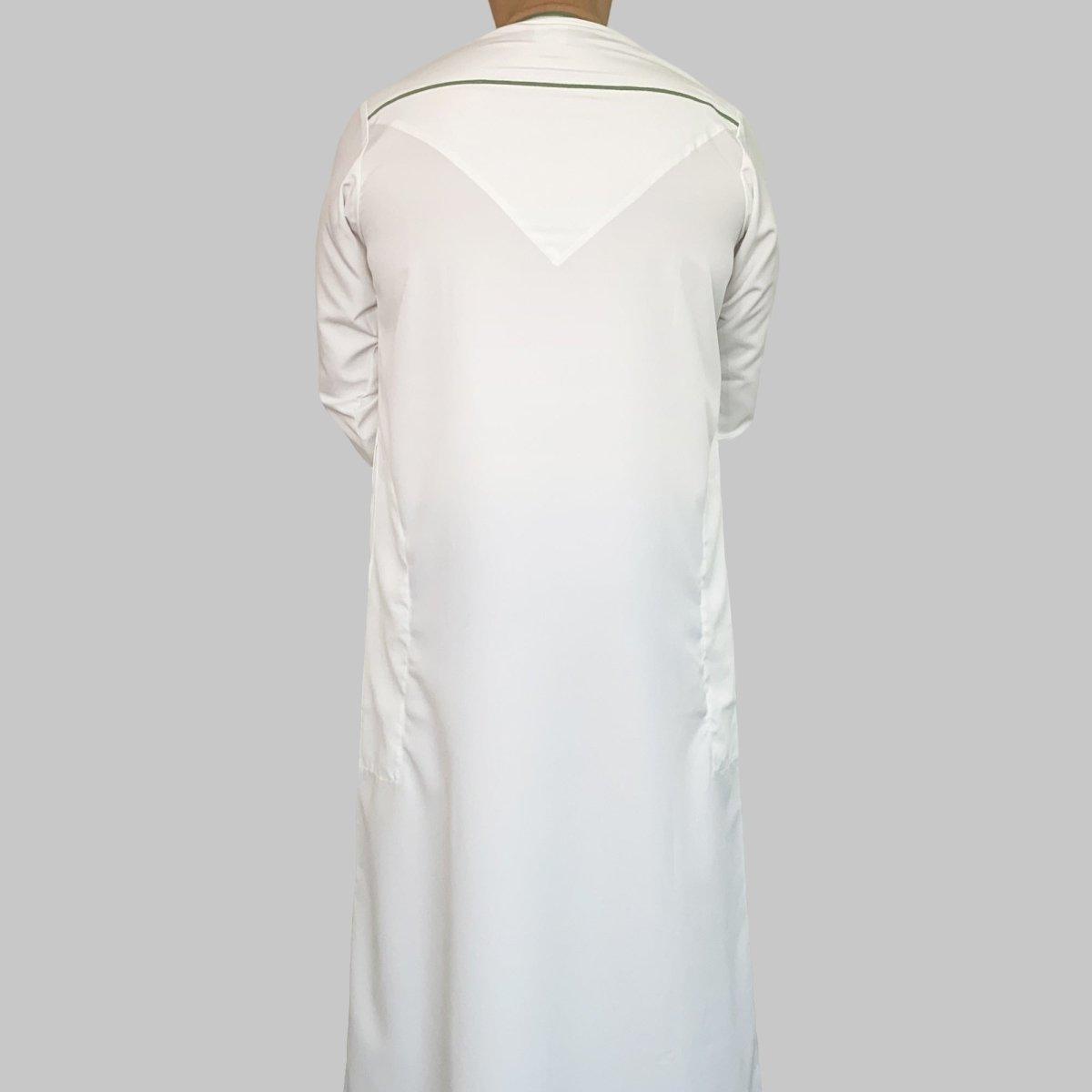 Off White Green Omani Dishdasha for Men