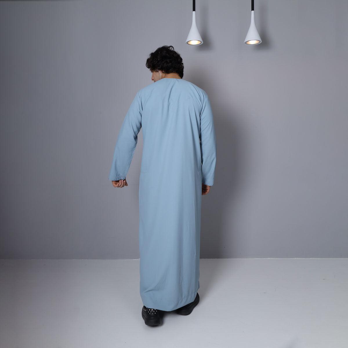 Peace Blue Emirati Cotton Thobe for Men